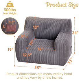 Bean Bag Chairs for Adults and Kids - Bean Bag Sofa with Tufted Soft Stuffed Filling for Living Room,Bedroom Accent Sofa Chair with Pocket