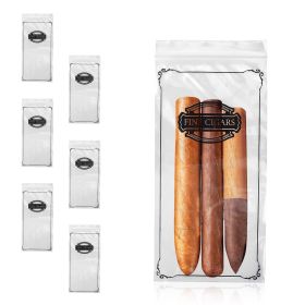 Poly Zipper Cigar Bag 5 x 10, Pack of 100 Fine Clear Plastic Bags for Cigars, 2 Mil Thick Clear Poly Bags, Tamper-Proof Small Zipper Bags