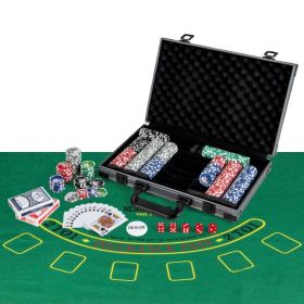 Texas Holdem Poker Chip Set for Use Family Recreations (Color of Case: Black, Type: 400 Pieces)